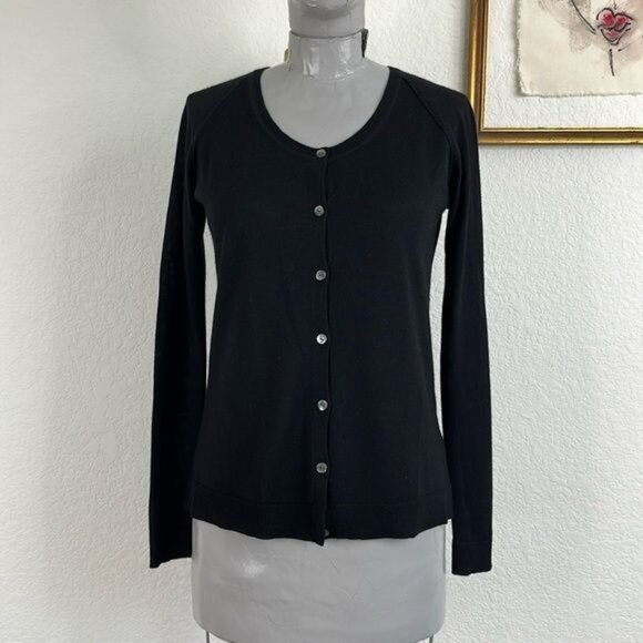 Aquascutum Cashmere Long Sleeve Crewneck Cardigan - Picture 1 of 7